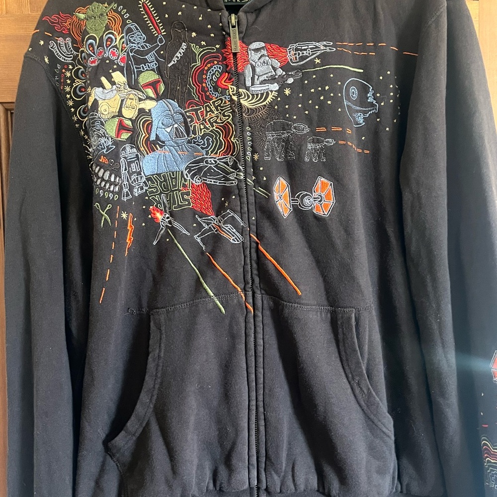 Rare Marc Ecko Star Wars Black Hoodie with Colorful Embroidery